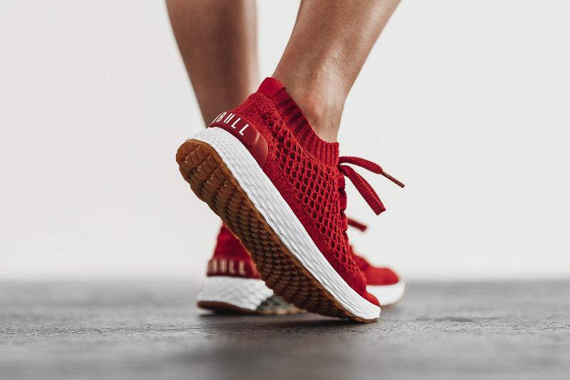 Women's Nobull Red Alert Knit Running Shoes Red | SG J2718P